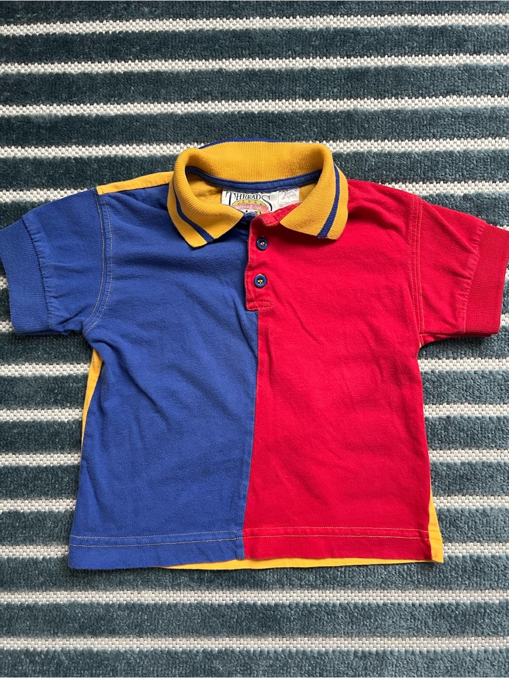 Vintage THREADS color block polo 2T